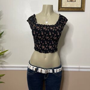 Active USA Women's Ruched Off-the-Shoulder Floral Top